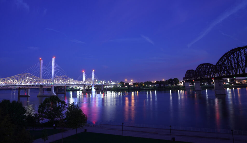 The Ohio River just before dawn.